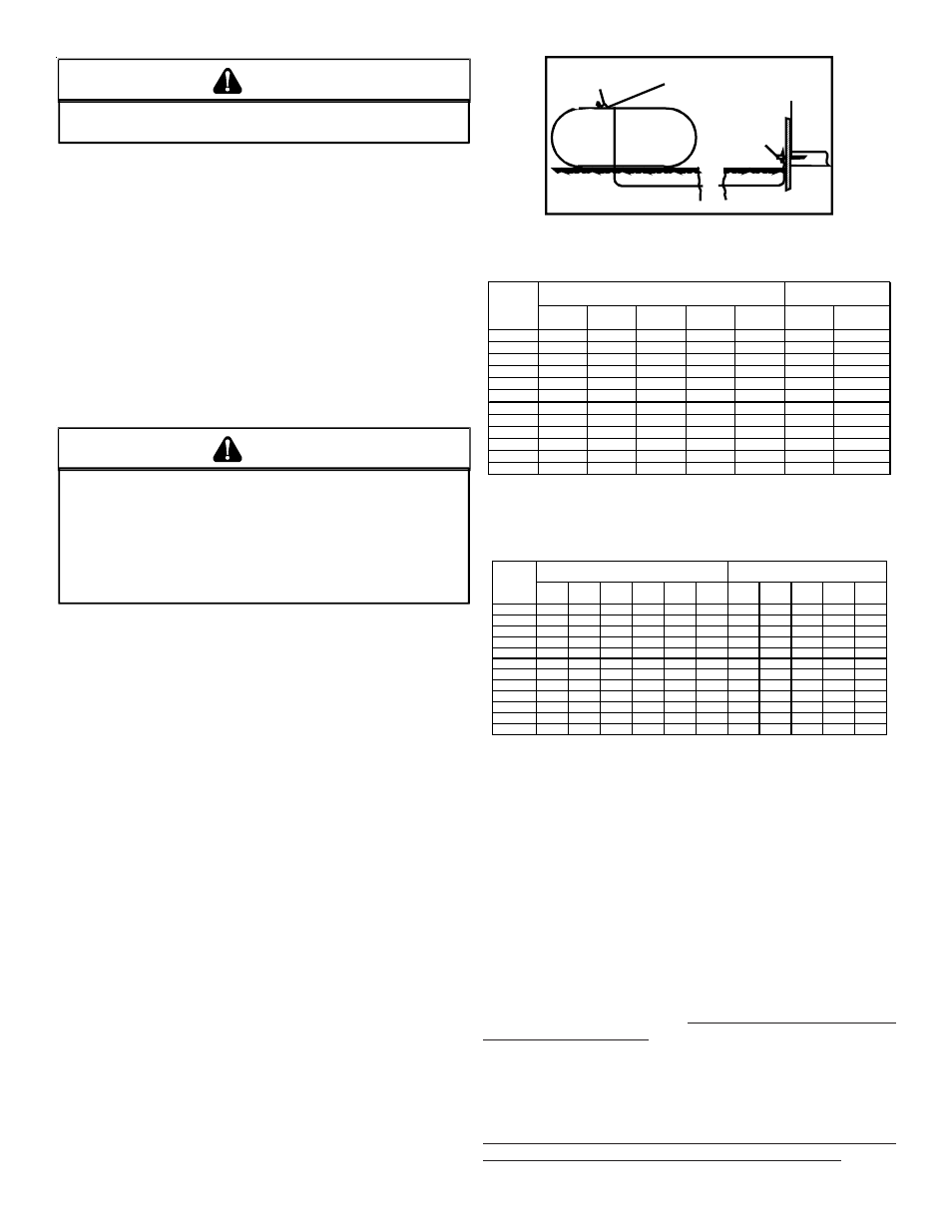 Warning, Propane gas installation (typ.), Propane gas piping chart i | Stalactic, Clyde’s, Or john crane | Goodman Mfg GKS9 User Manual | Page 26 / 36
