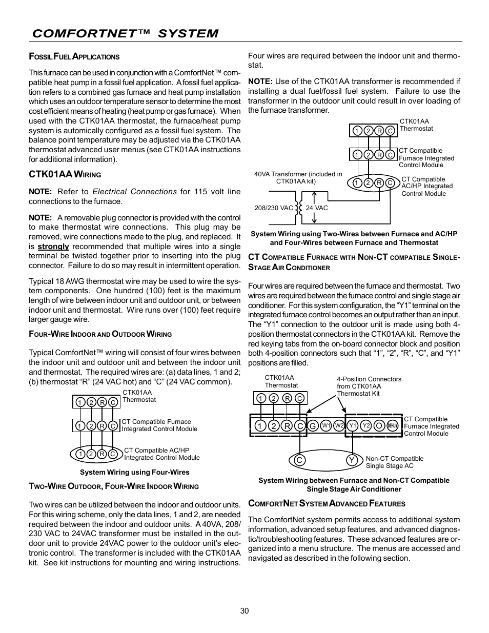 Comfortnet™ system, Ctk01aa w | Goodman Mfg VC8 User Manual | Page 30 / 48