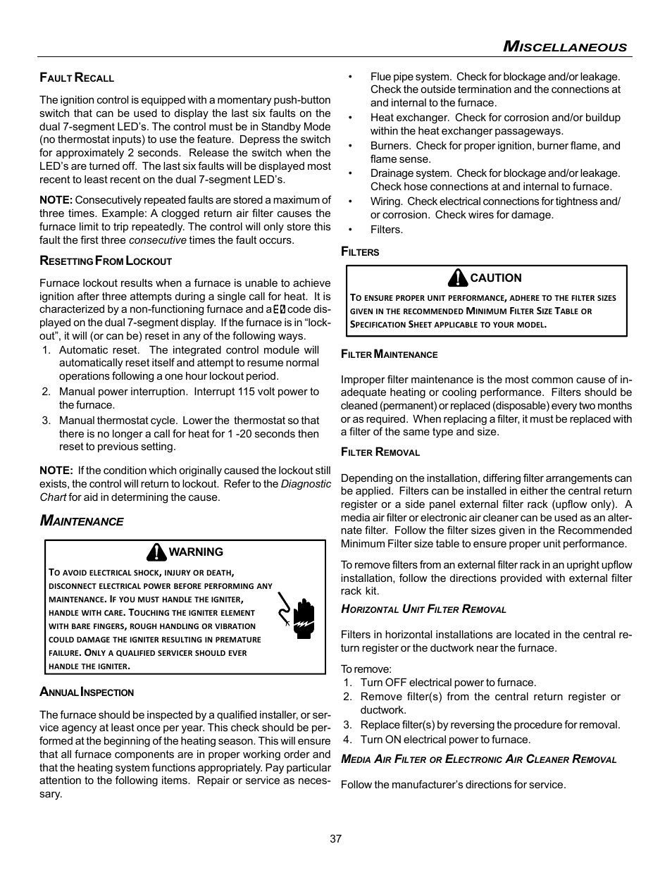 Goodman Mfg VC8 User Manual | Page 37 / 48
