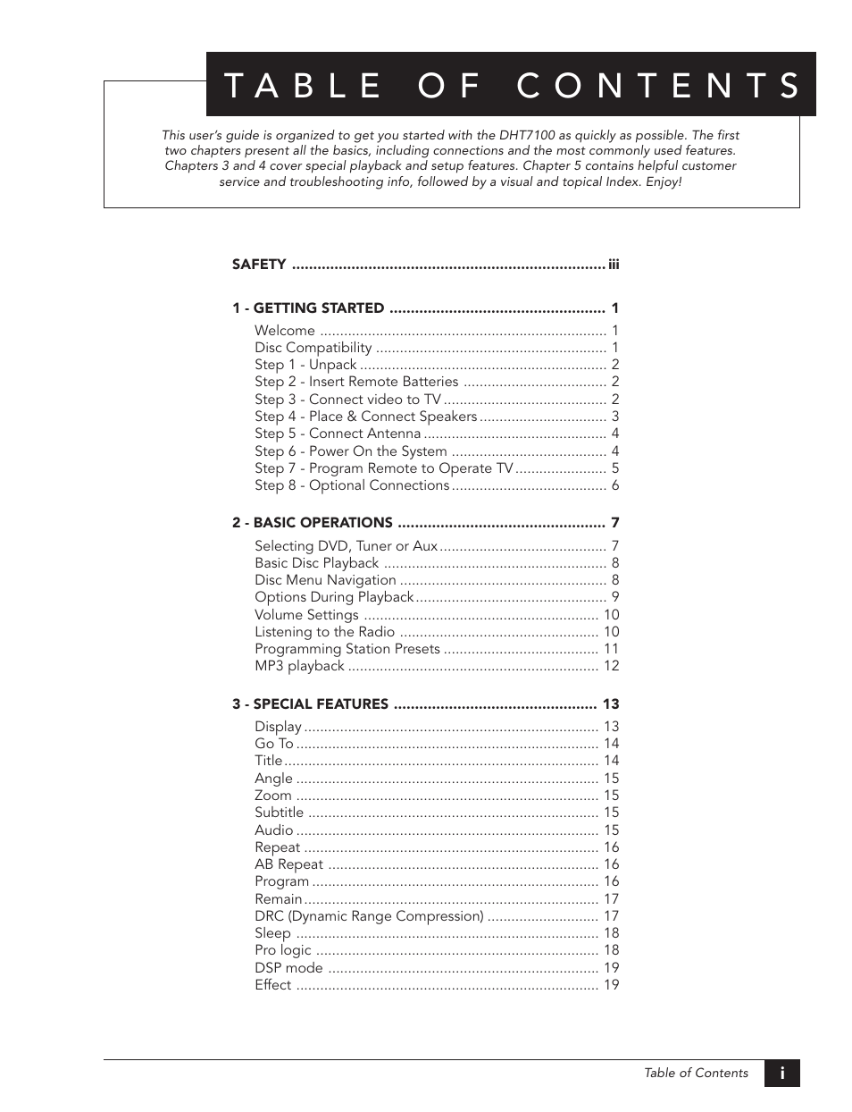 GoVideo DHT7100 User Manual | Page 3 / 42