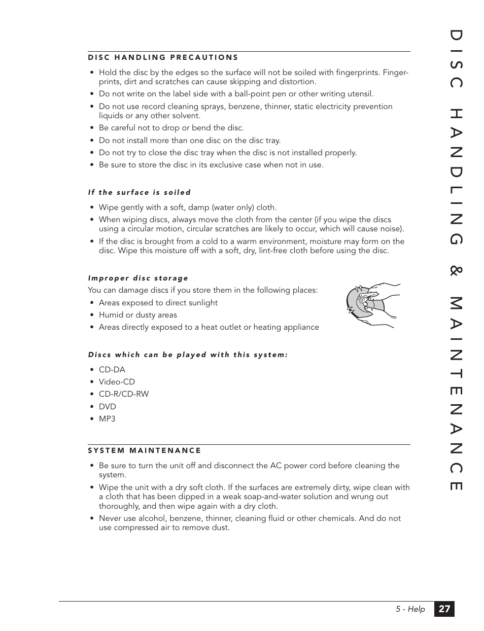 Disc handling & maintenance | GoVideo DHT7100 User Manual | Page 33 / 42