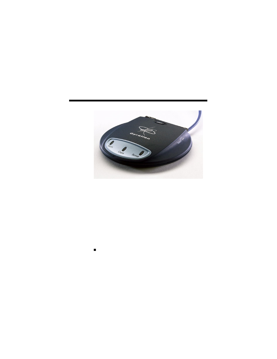 Gyration rf receiver, Learn button, Status led | Gyration Compact Keyboard User Manual | Page 11 / 19