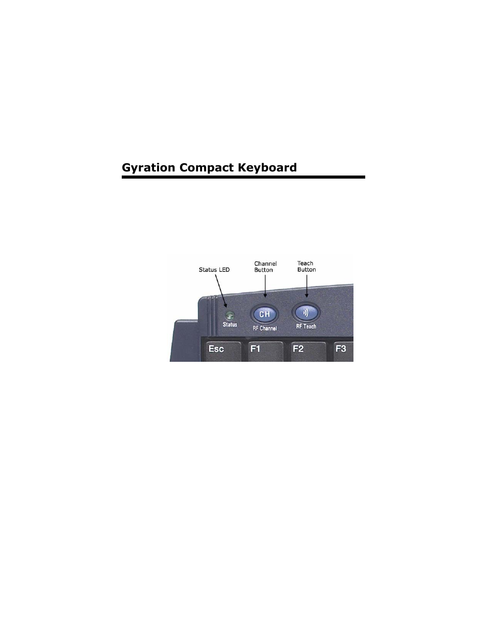 Gyration mobile rf keyboard, Key features, Gyration compact keyboard | Gyration Compact Keyboard User Manual | Page 4 / 19