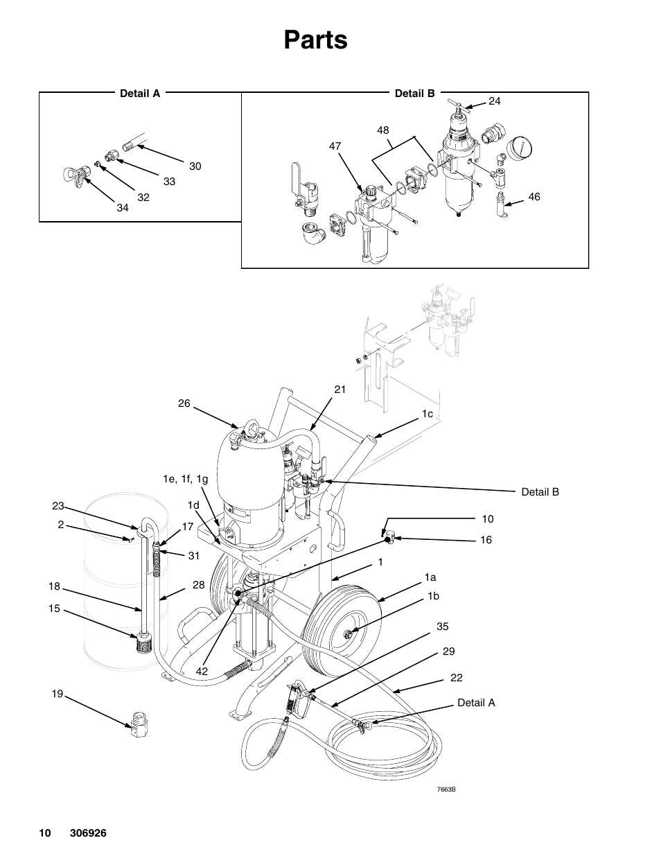 Parts | Graco Inc. Hydra-Clean 226314 User Manual | Page 10 / 12