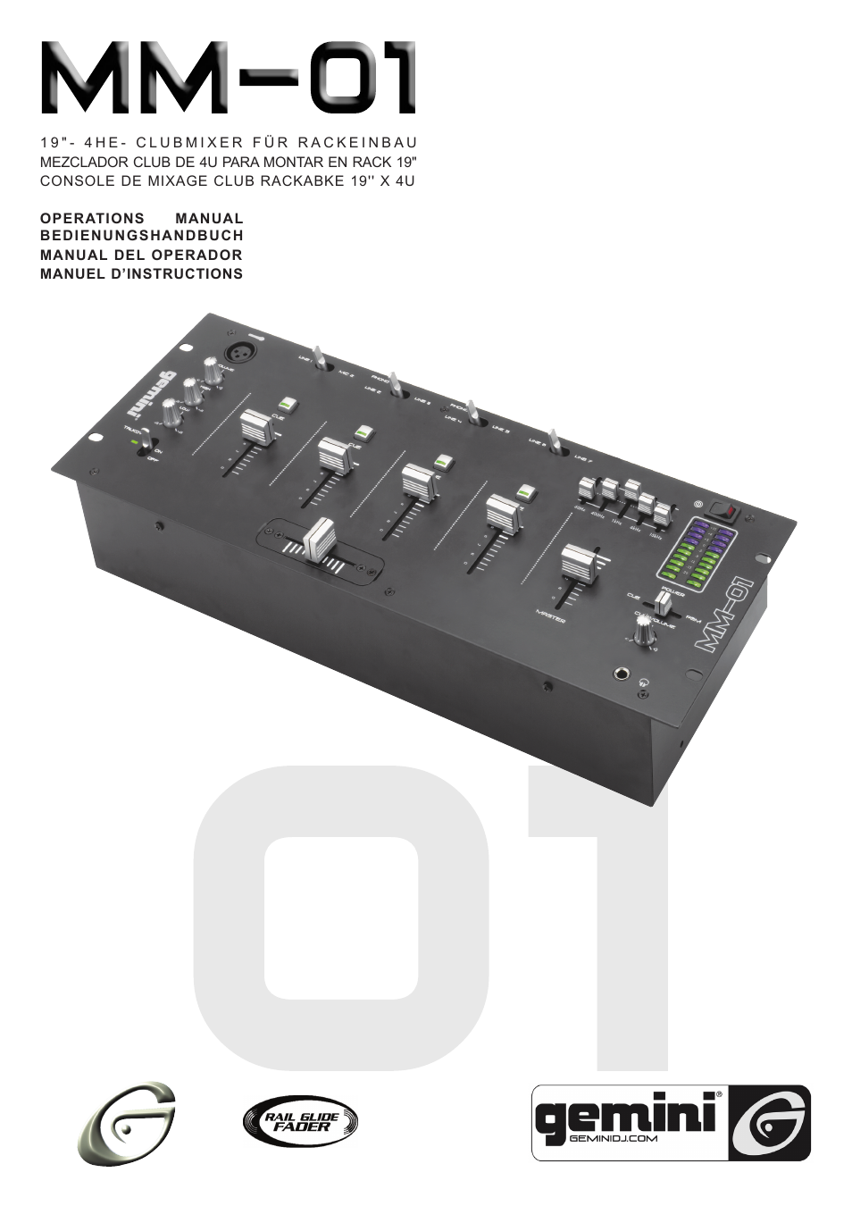 Gemini MM-01 4U 19" User Manual | 12 pages