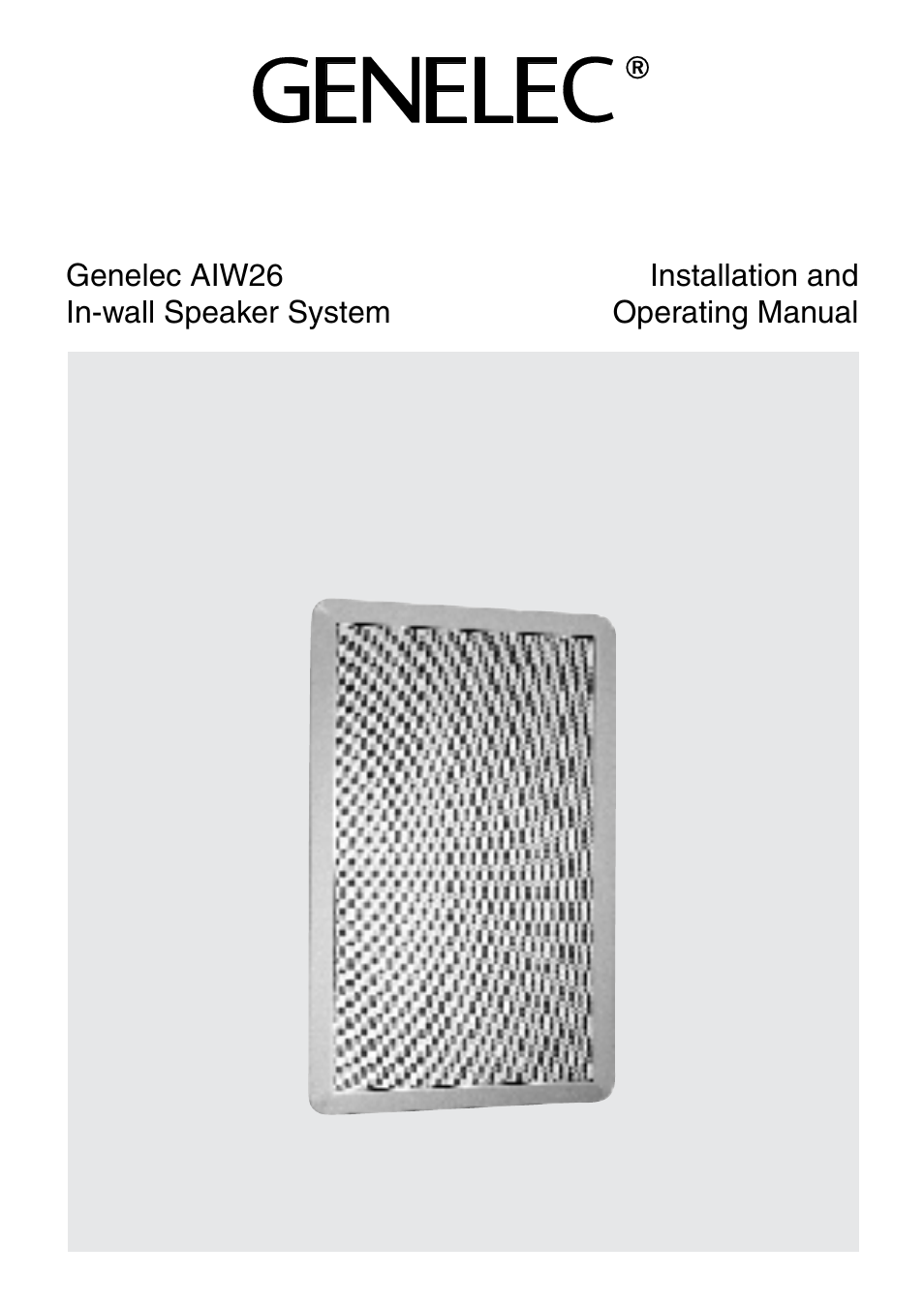 Genelec AIW26 User Manual | 6 pages