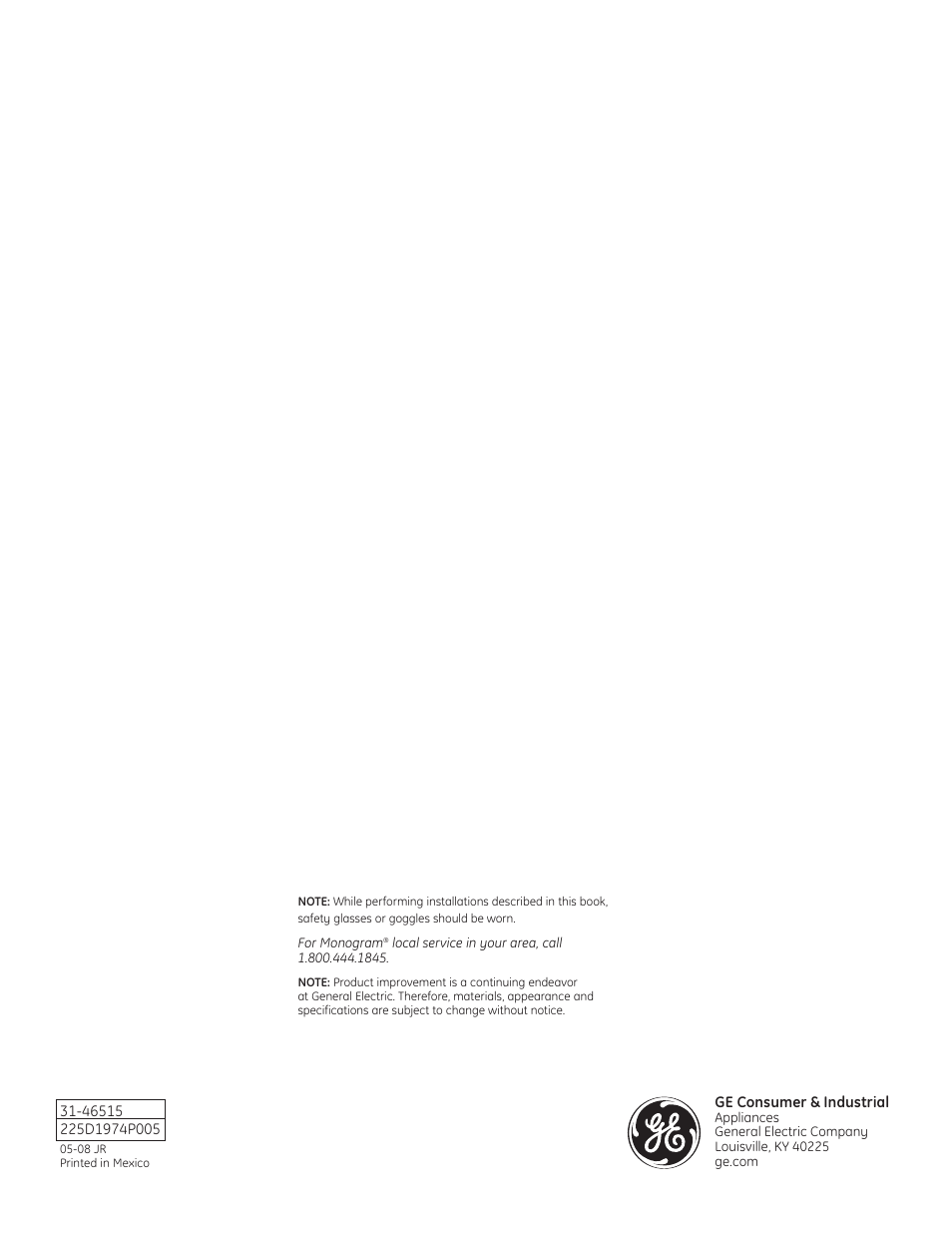 GE Monogram Drawer Freezer Refrigerator User Manual | Page 16 / 16