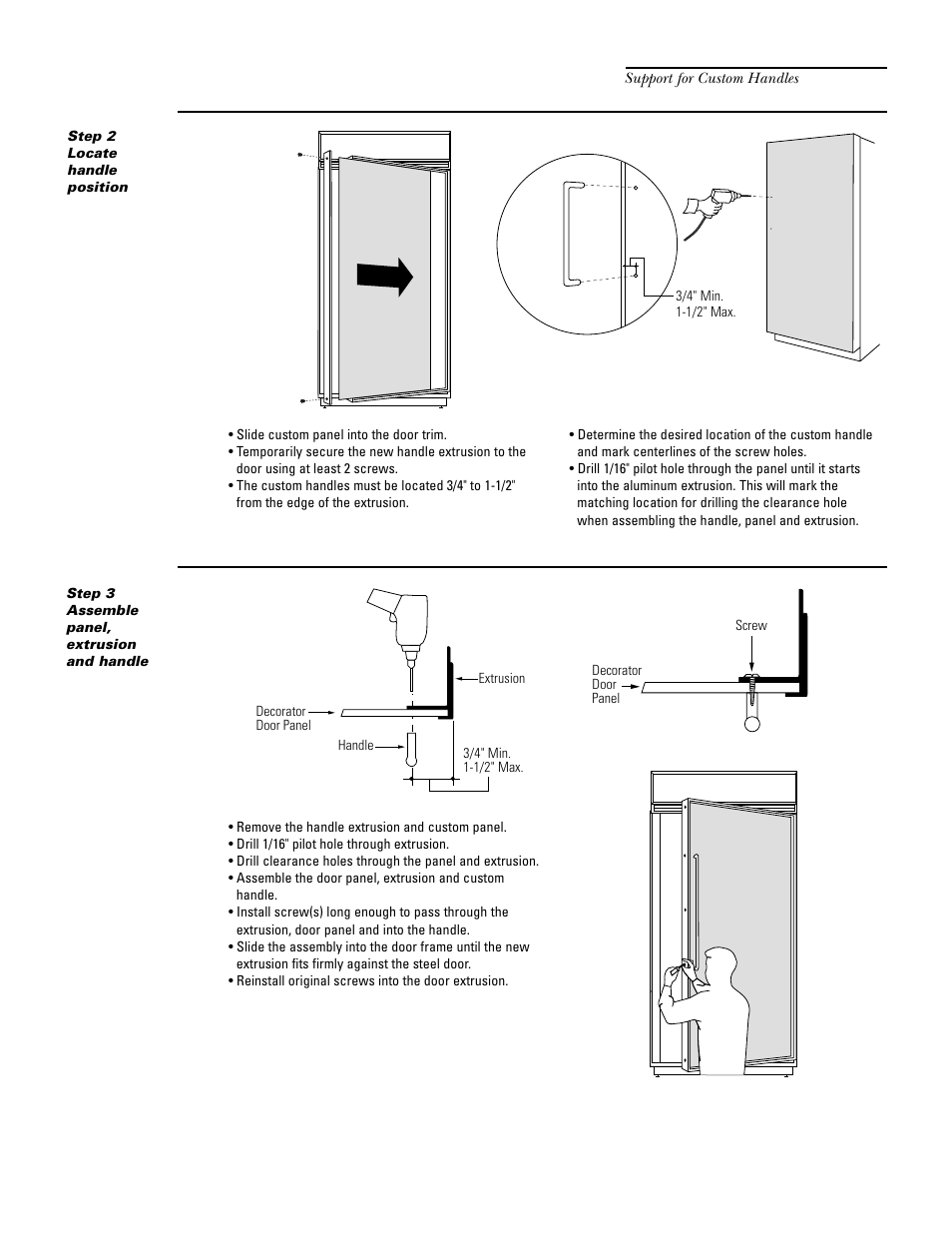 Zkhr1 trim kit (for 1/4" panels) | GE Monogram ZIF36N RH User Manual | Page 21 / 40