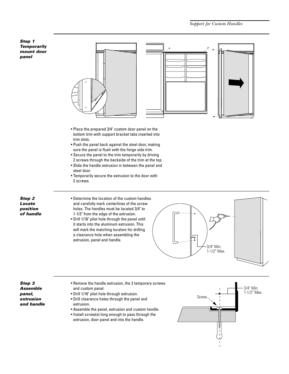 Zkhtr1 trim kit (for 3/4" panels) | GE Monogram ZIF36N RH User Manual | Page 27 / 40
