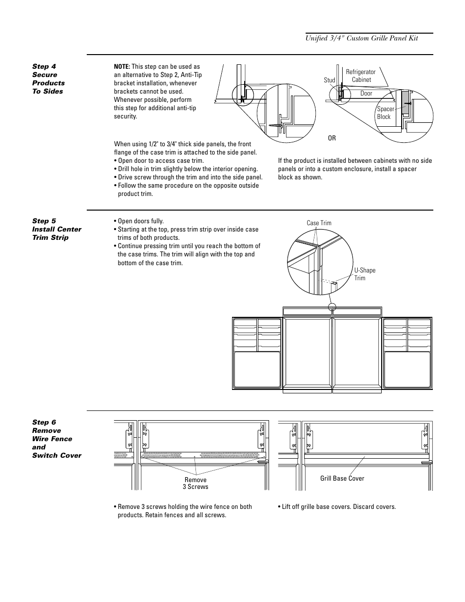Zug75 trim kit | GE Monogram ZIF36N RH User Manual | Page 37 / 40