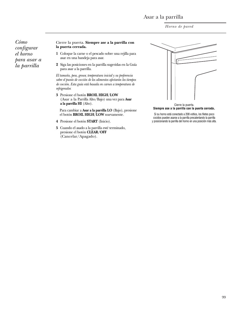 Asado a la parrilla/guía para alimentos asados, Asar a la parrilla, Cómo configurar el horno para asar a la parrilla | GE Monogram ZEK938 – 27 ″ Single Wall Oven User Manual | Page 99 / 136