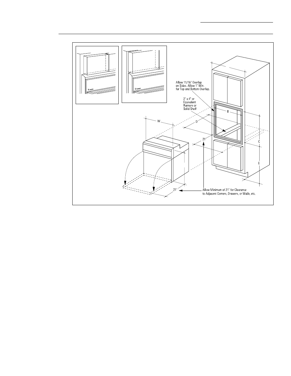 Cabinetry, Built-in ovens | GE Monogram ZET737BW User Manual | Page 6 / 20