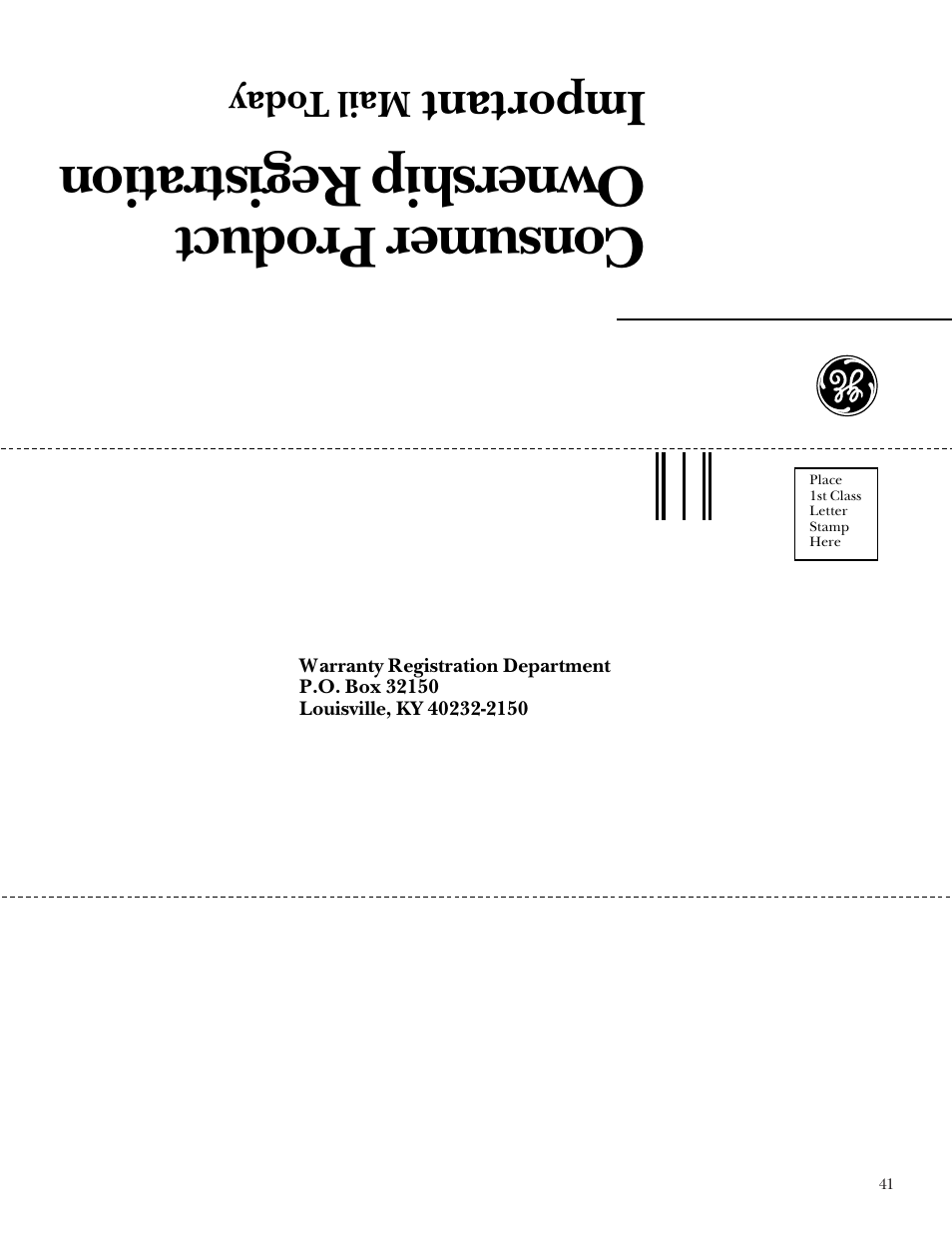 Product registration, Product registration , 42, Consumer product ownership registration | Important | GE Monogram Advantium Built-In Ovens User Manual | Page 41 / 44