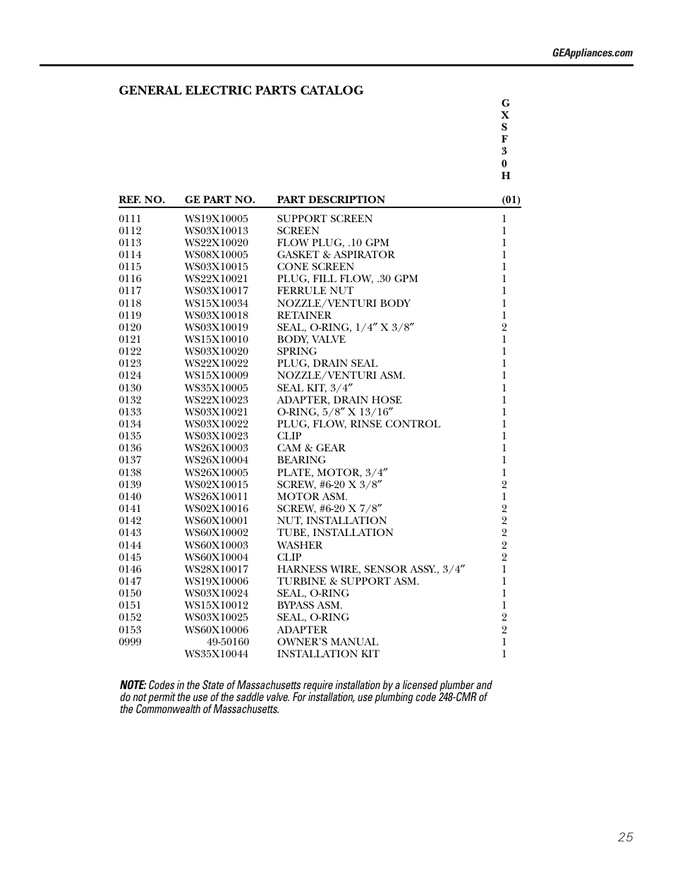 GE Monogram GXSF30H User Manual | Page 25 / 60