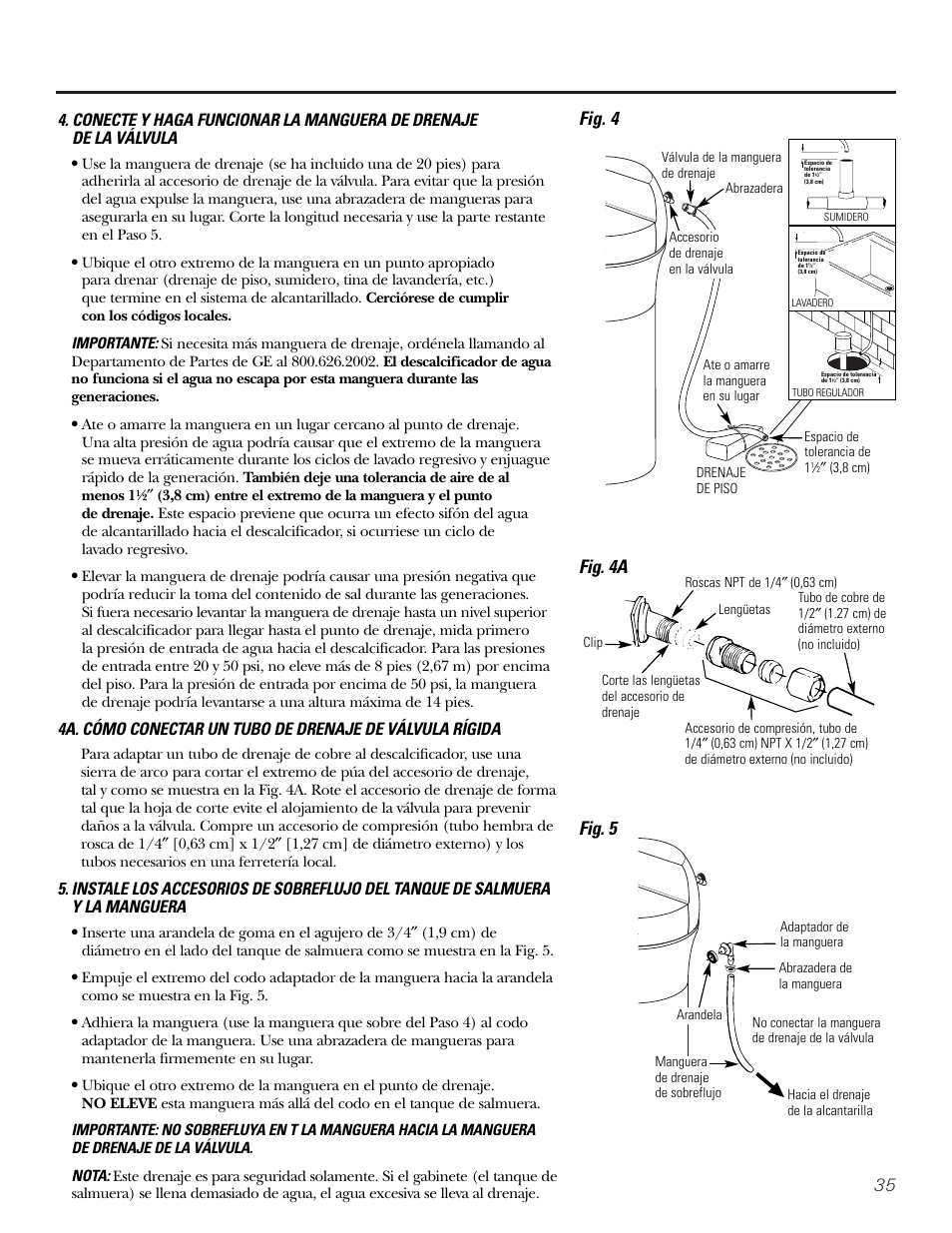 35 fig. 4, Fig. 4a fig. 5 | GE Monogram GXSF30H User Manual | Page 35 / 60