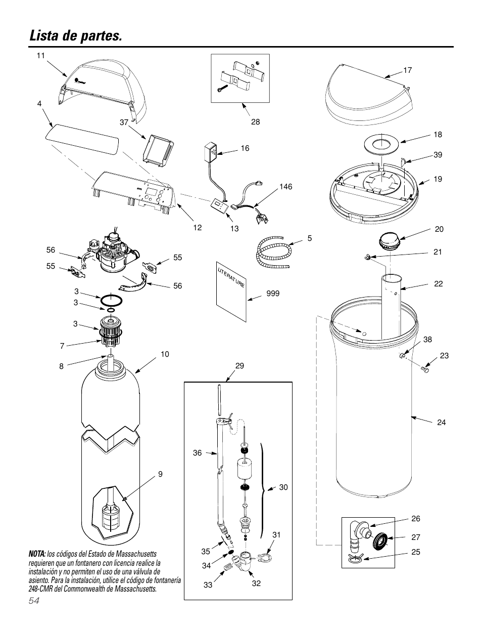 Lista de partes/catálogo, Lista de partes/catálogo –57, Lista de partes | GE Monogram GXSF30H User Manual | Page 54 / 60