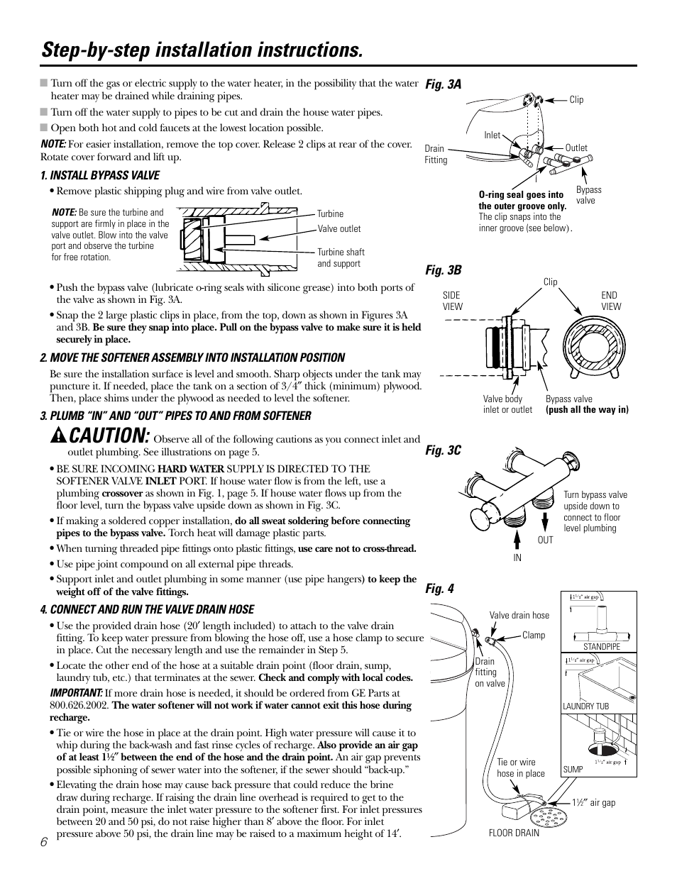 Step-by-step instructions, Step-by-step instructions –10, Step-by-step installation instructions | Caution | GE Monogram GXSF30H User Manual | Page 6 / 60