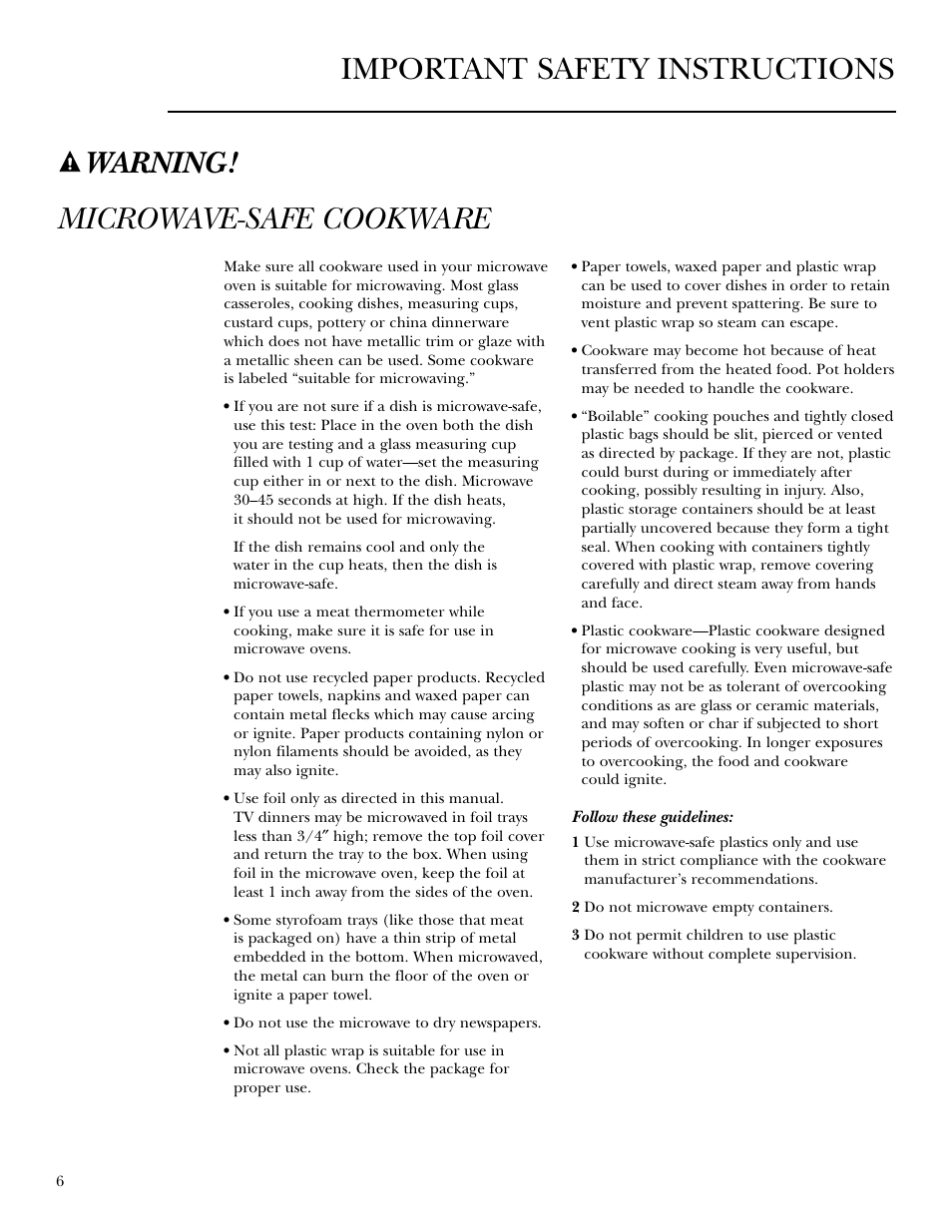 GE Monogram JVM2070 User Manual | Page 6 / 44