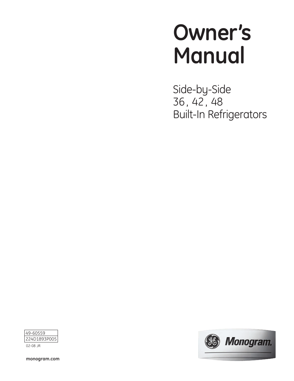 GE Monogram built-in 42 User Manual | 32 pages