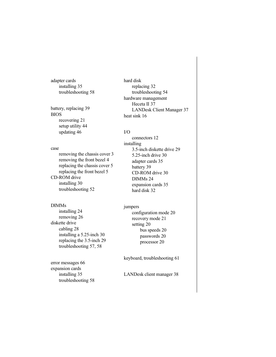 Index | Gateway E-3200 User Manual | Page 88 / 90