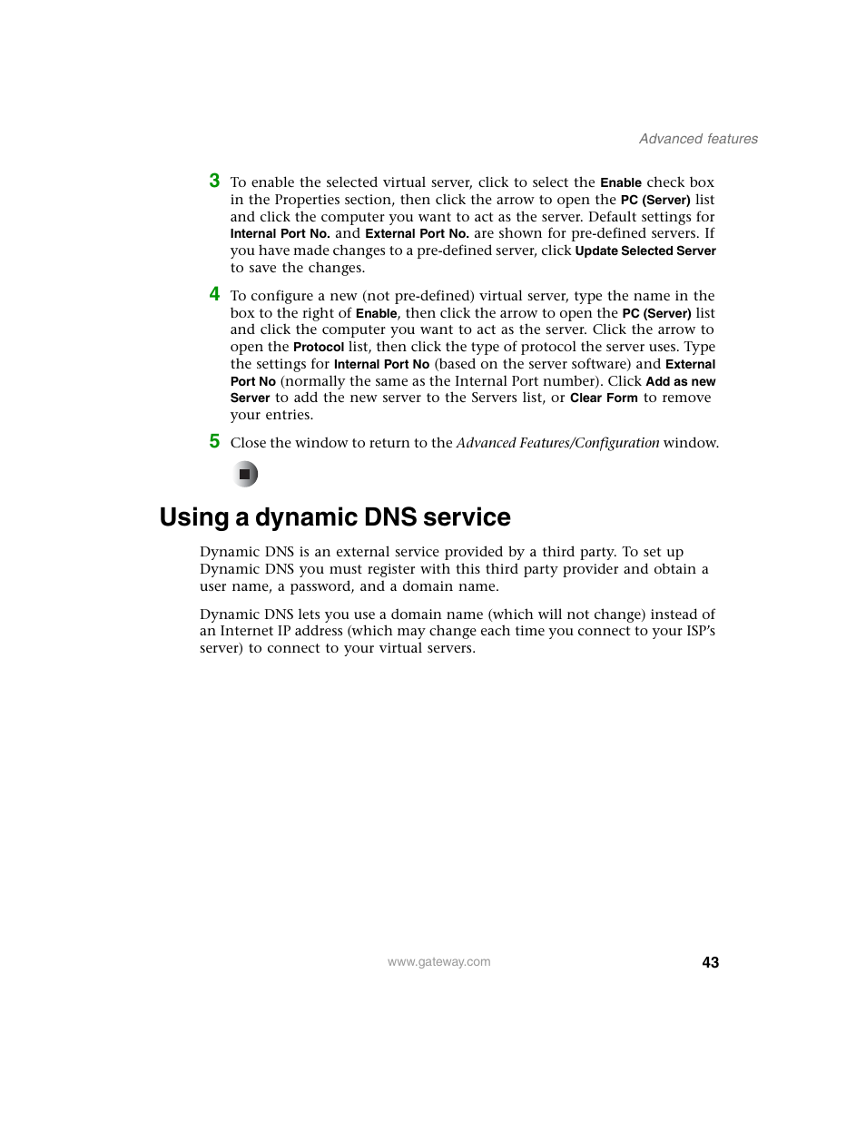 Using a dynamic dns service | Gateway WBR-100 User Manual | Page 46 / 90