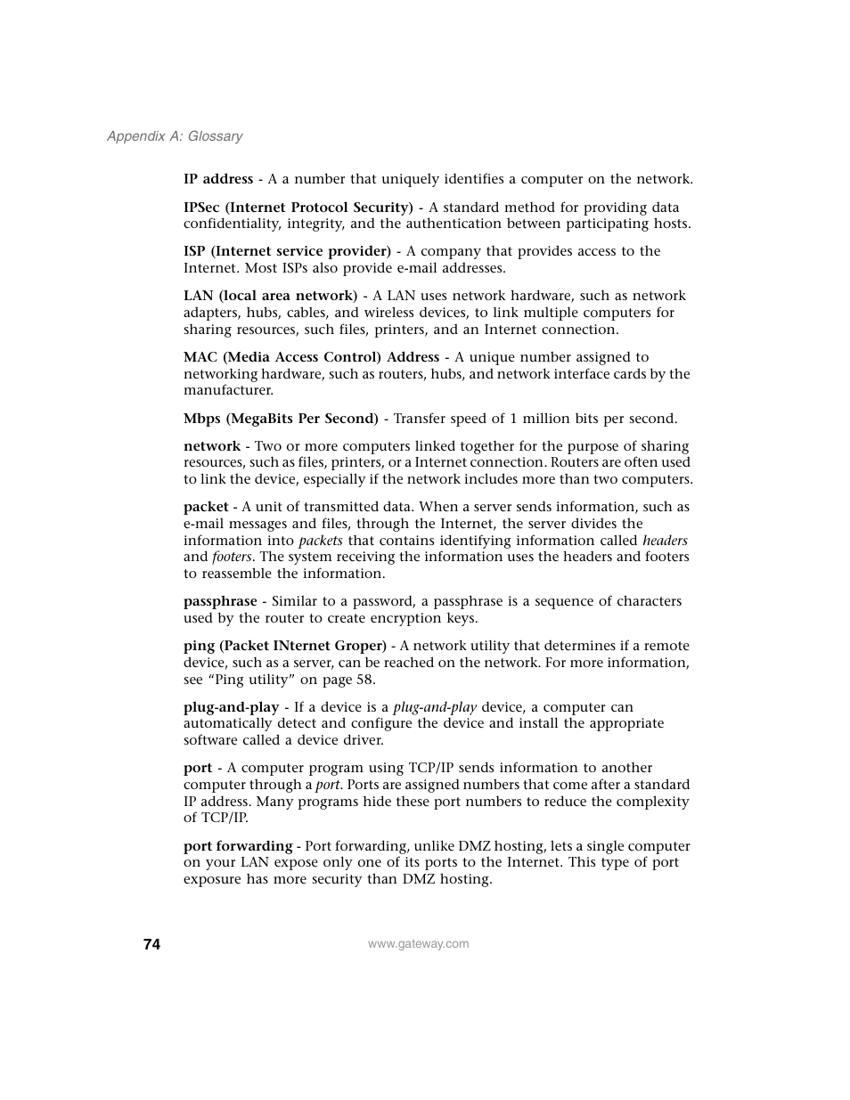 Gateway WBR-100 User Manual | Page 77 / 90