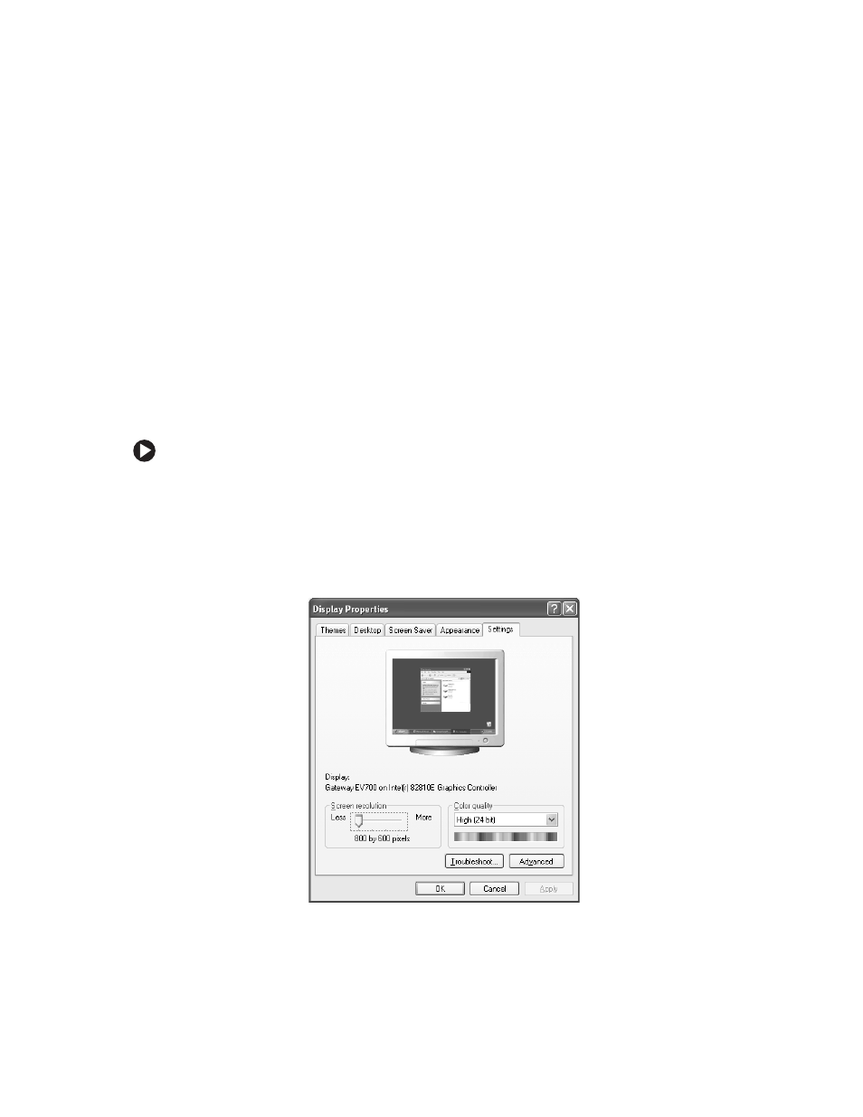 Software controls, Adjusting the color depth, To change the color depth | Gateway VX930 User Manual | Page 15 / 34