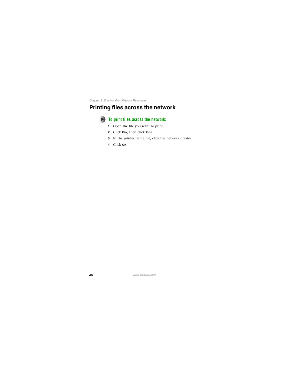 Printing files across the network | Gateway PLU-300 User Manual | Page 50 / 68