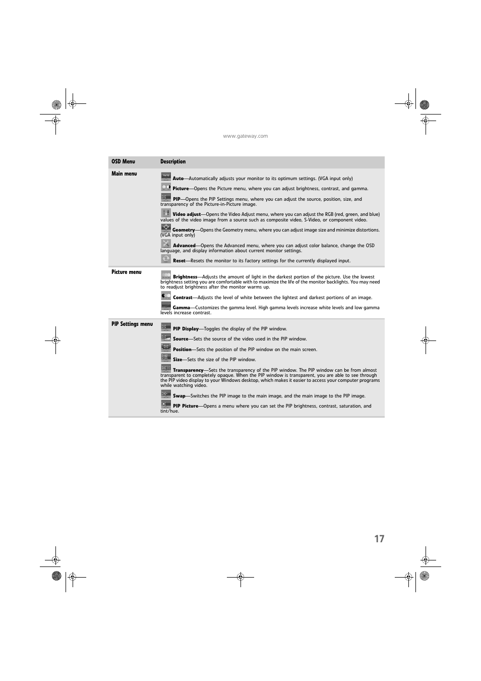 Gateway FPD2275W User Manual | Page 21 / 40