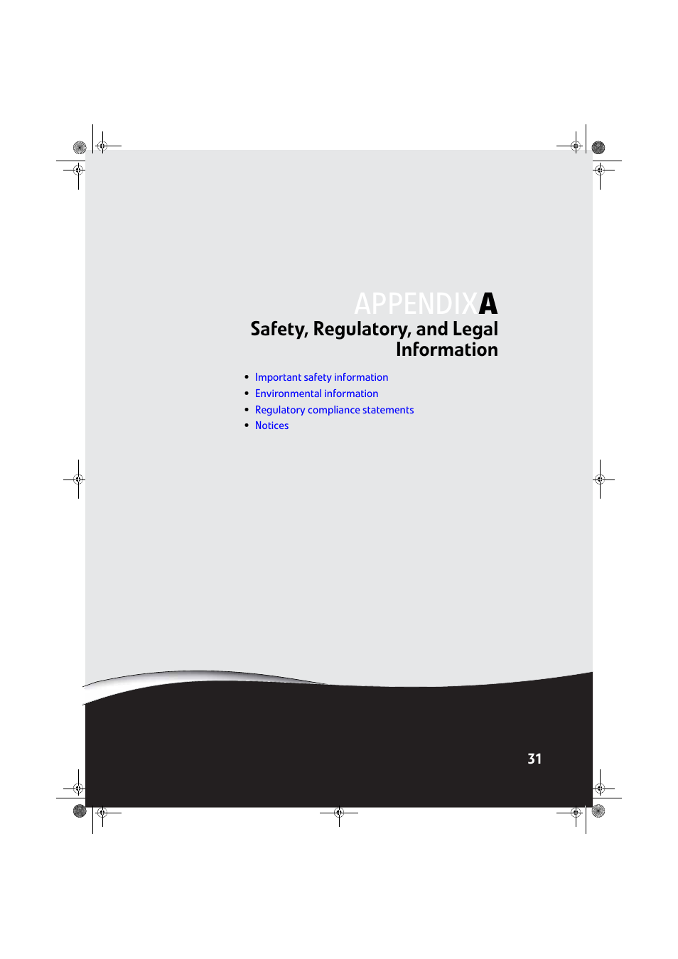 Safety, regulatory, and legal information, Appendix | Gateway FPD2275W User Manual | Page 35 / 40