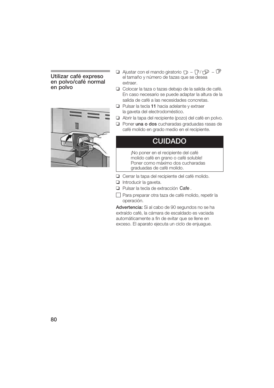 Cuidado | Gaggenau CM200610 User Manual | Page 80 / 105