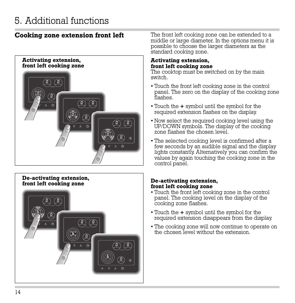 Additional functions | Gaggenau CK 481-6 User Manual | Page 15 / 31