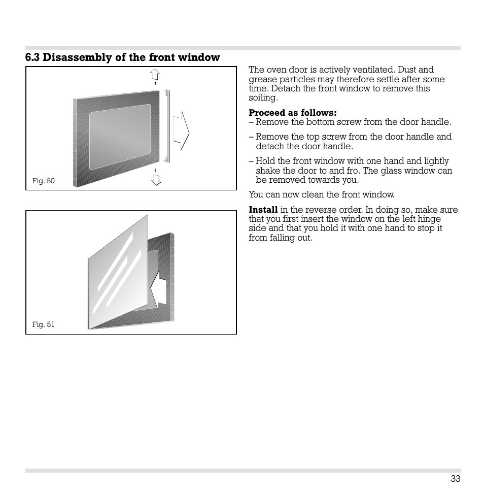 3 disassembly of the front window | Gaggenau EB 291 User Manual | Page 33 / 39