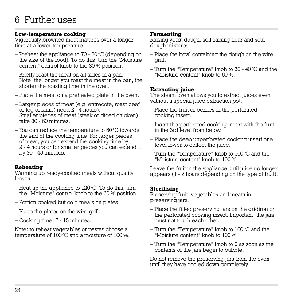 Further uses | Gaggenau ED221 User Manual | Page 25 / 46