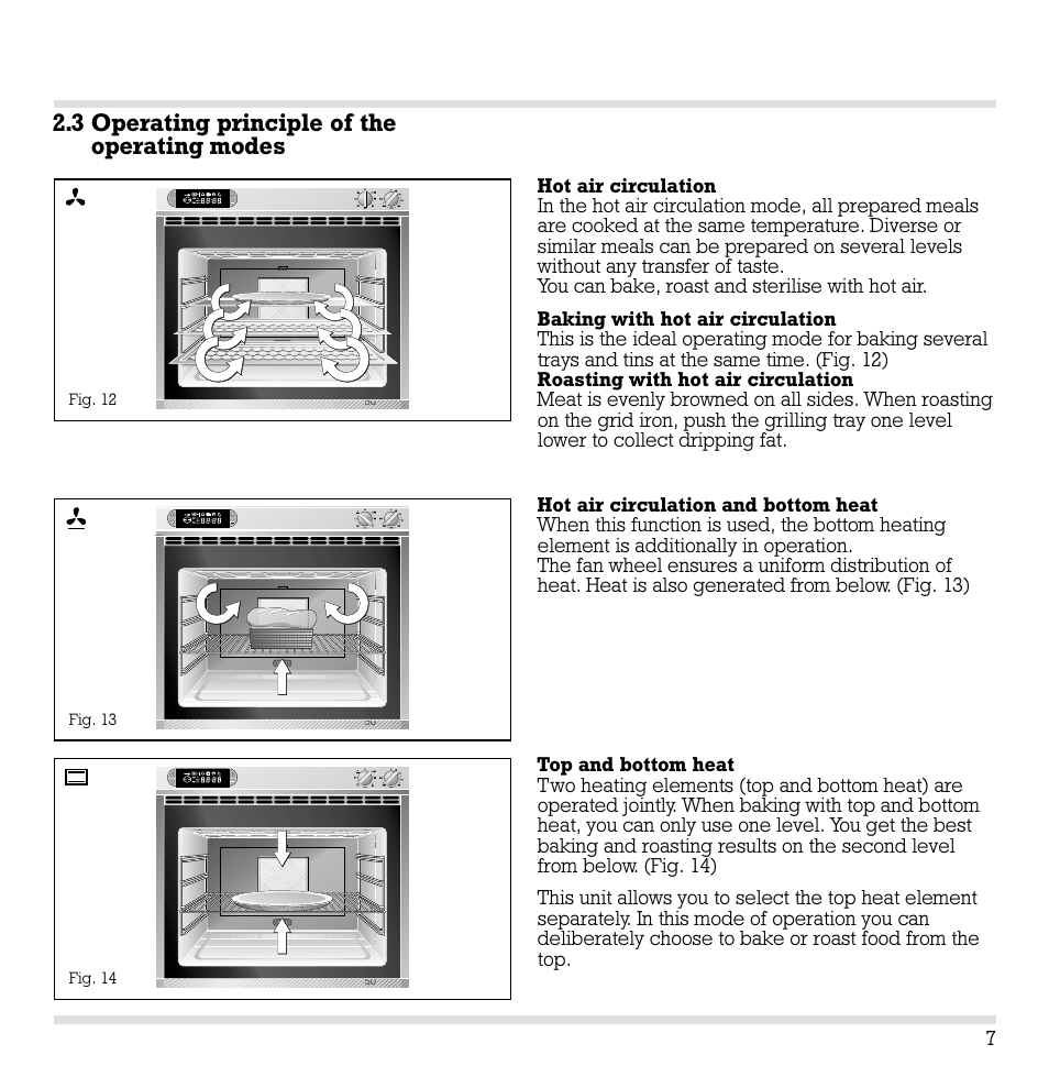 3 operating principle of the operating modes | Gaggenau EB 210/211 User Manual | Page 8 / 31
