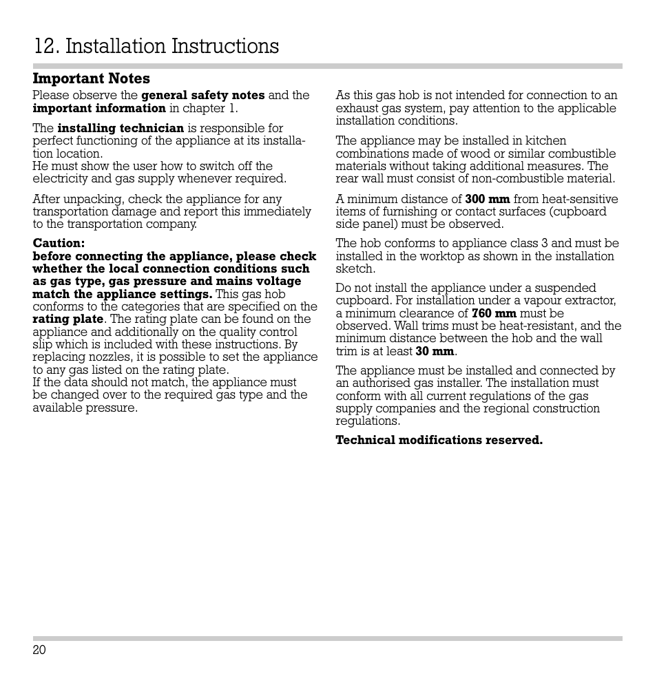 Installation instructions | Gaggenau KG 291 User Manual | Page 22 / 33