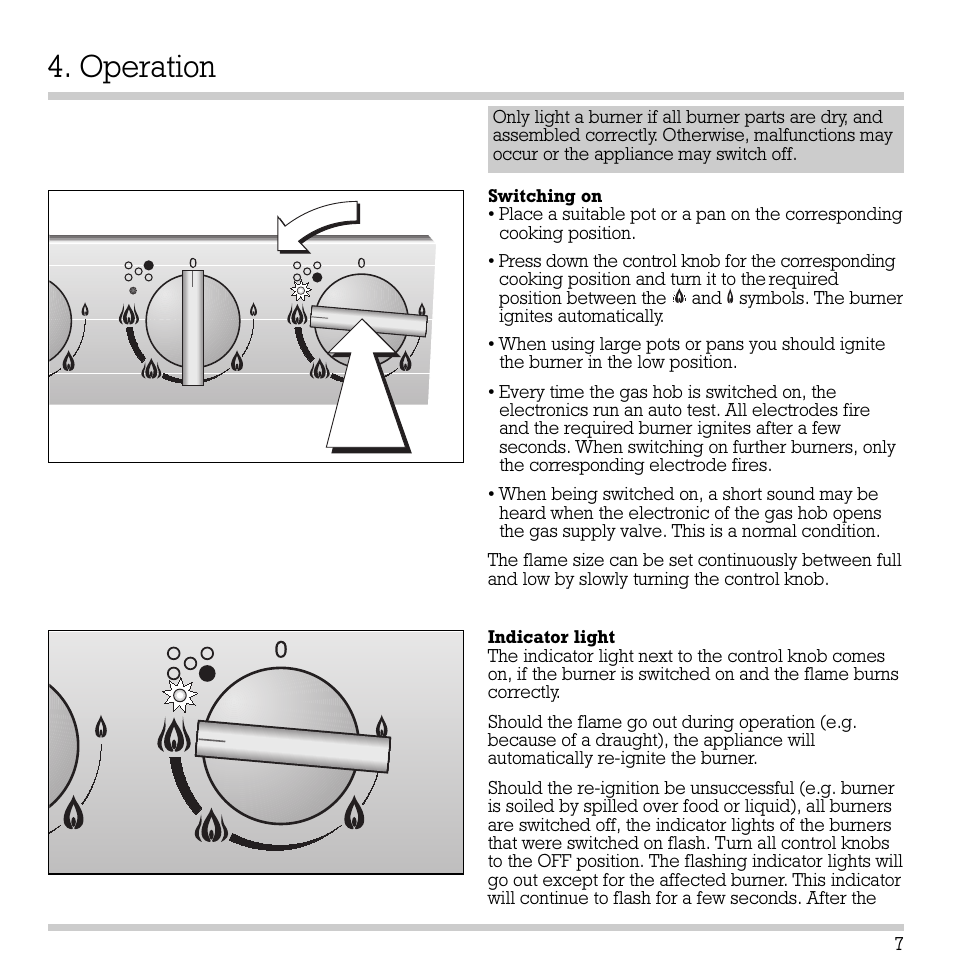 Operation | Gaggenau KG 291 User Manual | Page 9 / 33