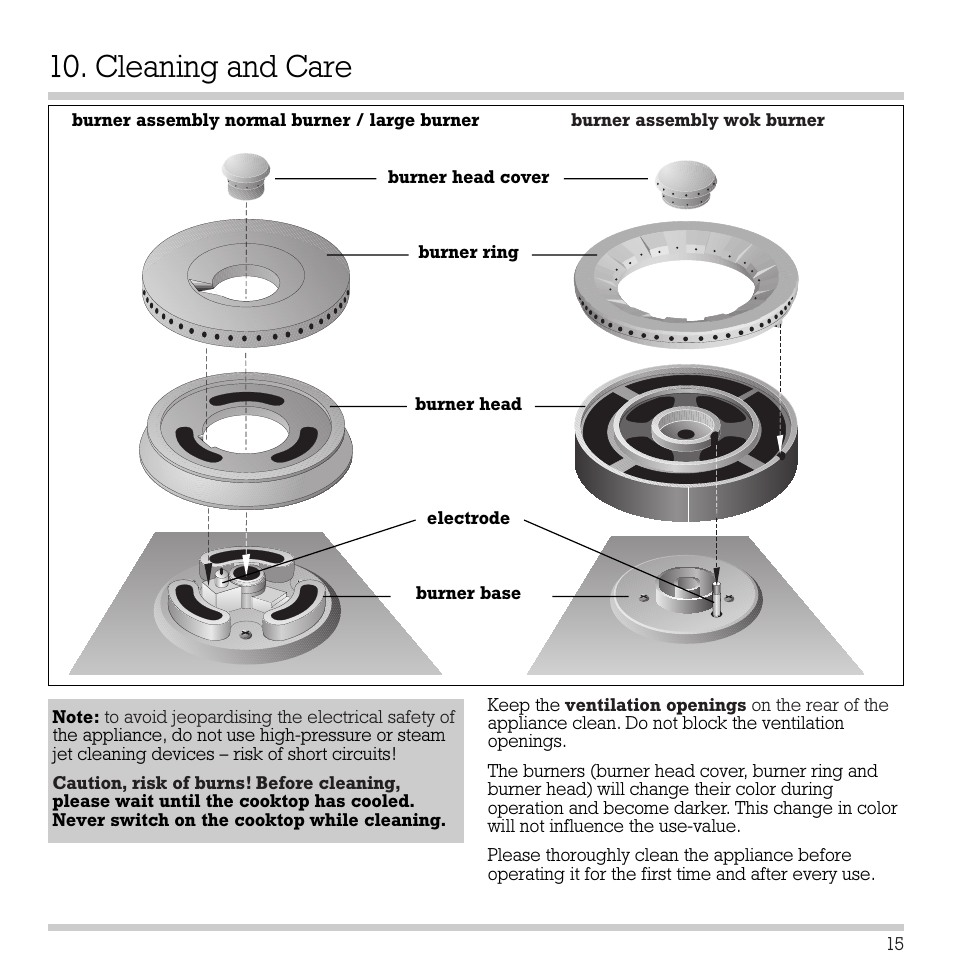 Cleaning and care | Gaggenau KG 291 CA User Manual | Page 16 / 31