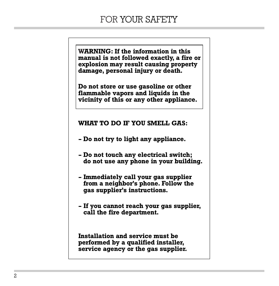 For your safety | Gaggenau KG 291 CA User Manual | Page 3 / 31