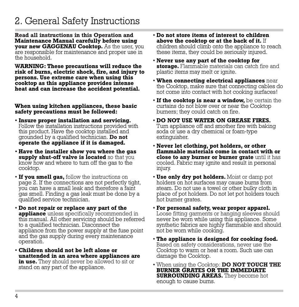 General safety instructions | Gaggenau KG 291 CA User Manual | Page 5 / 31
