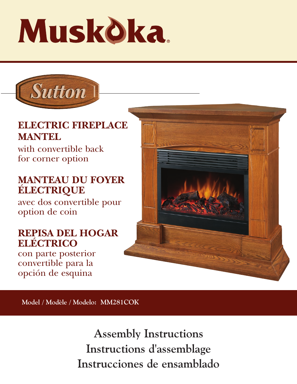 Greenway Home Products Electric Fireplace Mantel MM281COK User Manual | 7 pages