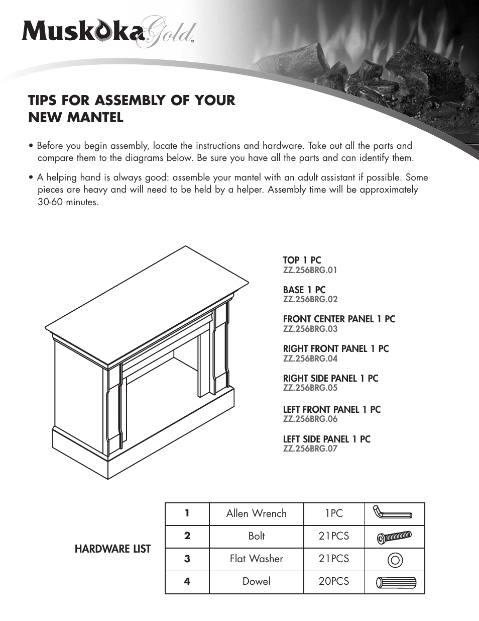 Tips for assembly of your new mantel | Greenway Home Products MM256BRG User Manual | Page 2 / 5