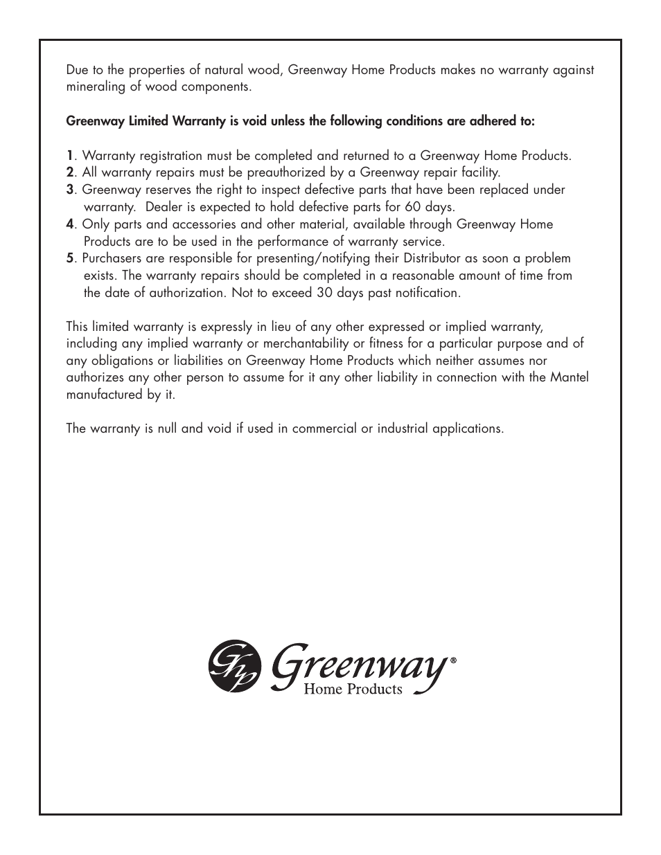 Greenway Home Products Muskoka MM254W User Manual | Page 5 / 5