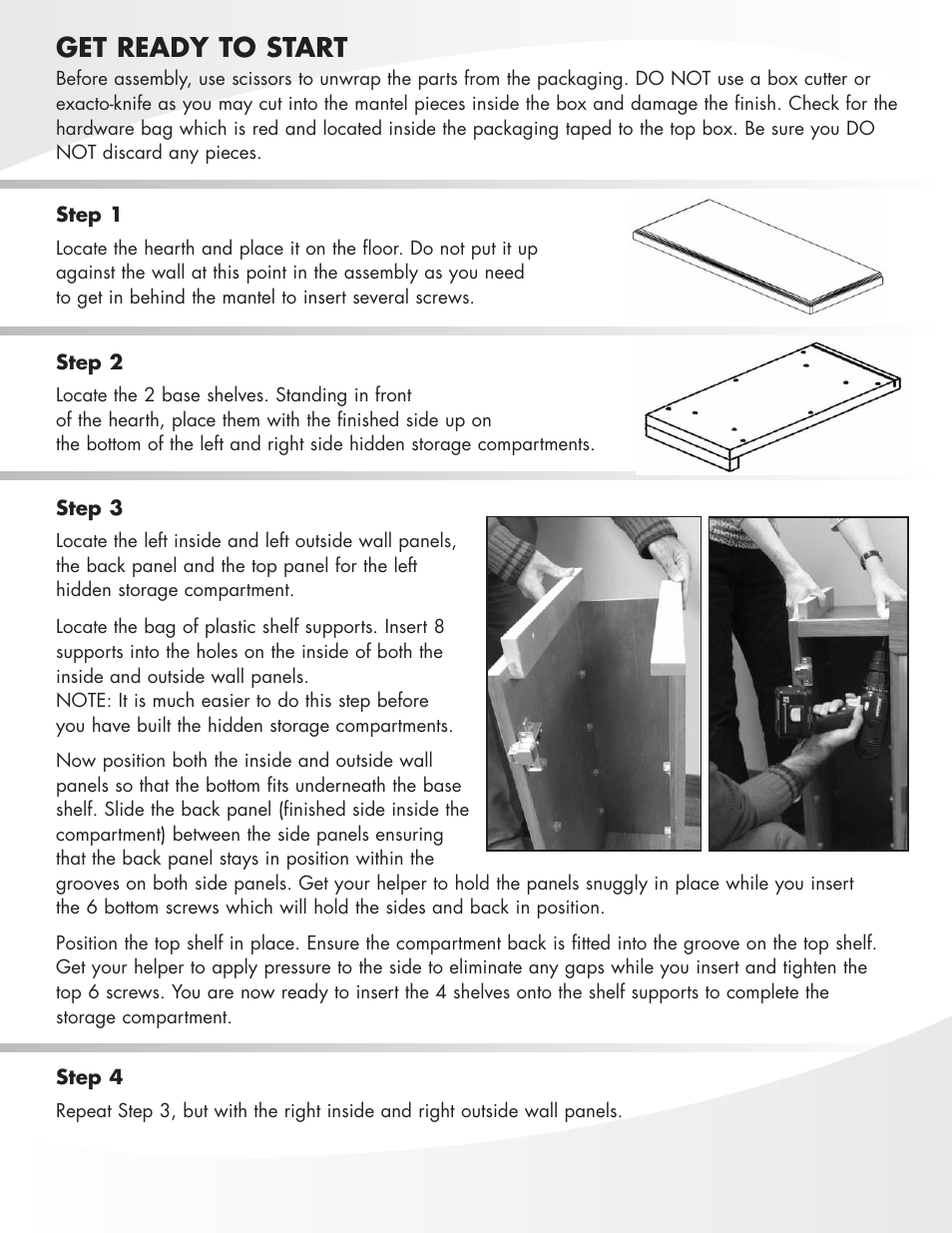 Get ready to start | Greenway Home Products Muskoka MM284SOK User Manual | Page 3 / 7
