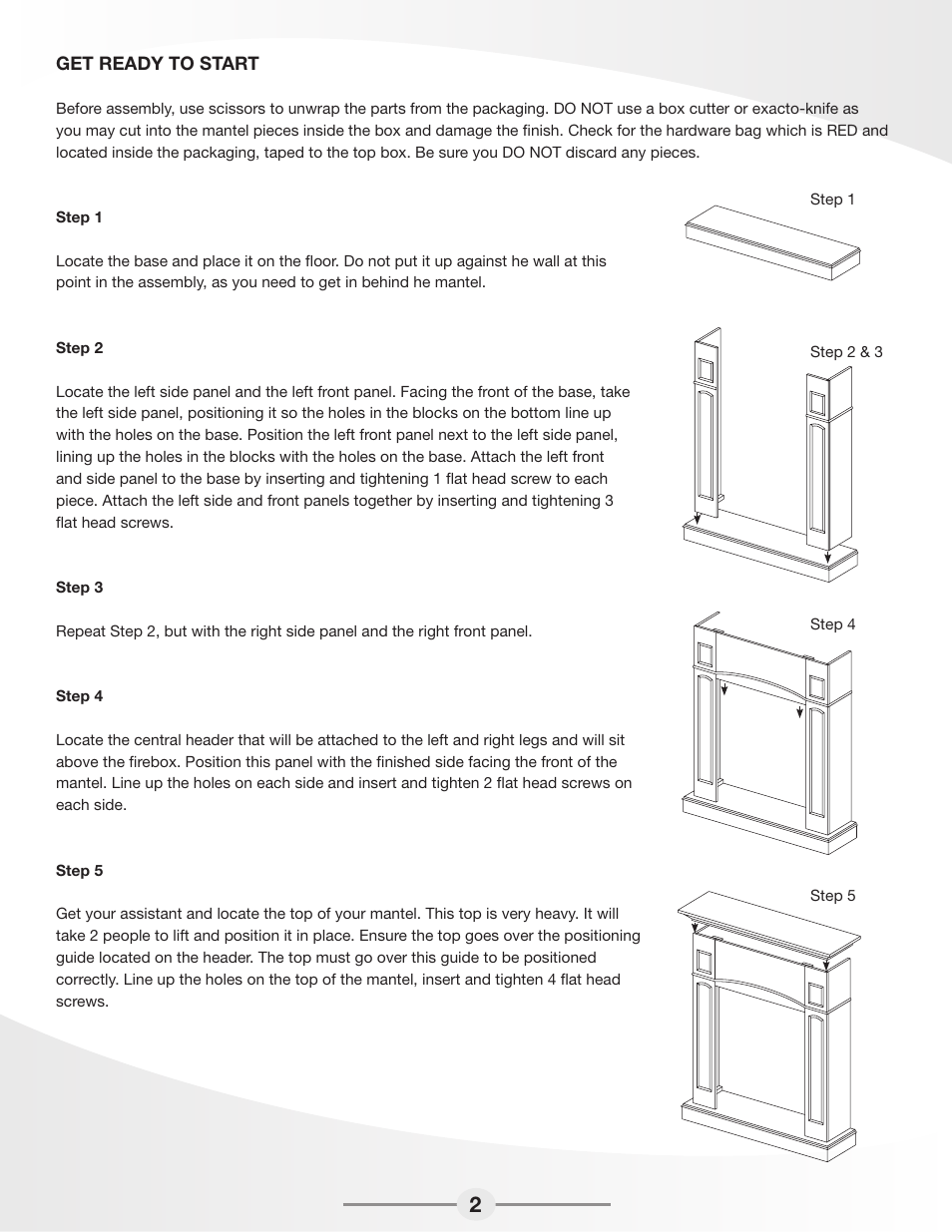 2pcs, Get ready to start | Greenway Home Products MEF2021WL User Manual | Page 3 / 5