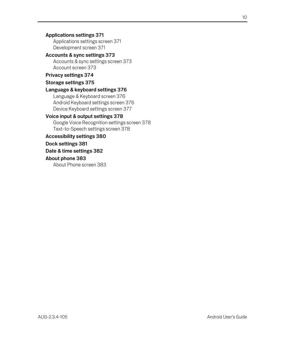 Google ANDROID 2.3.4 User Manual | Page 10 / 384