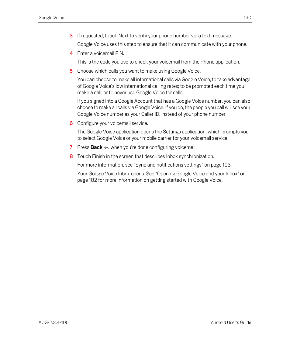 Google ANDROID 2.3.4 User Manual | Page 190 / 384