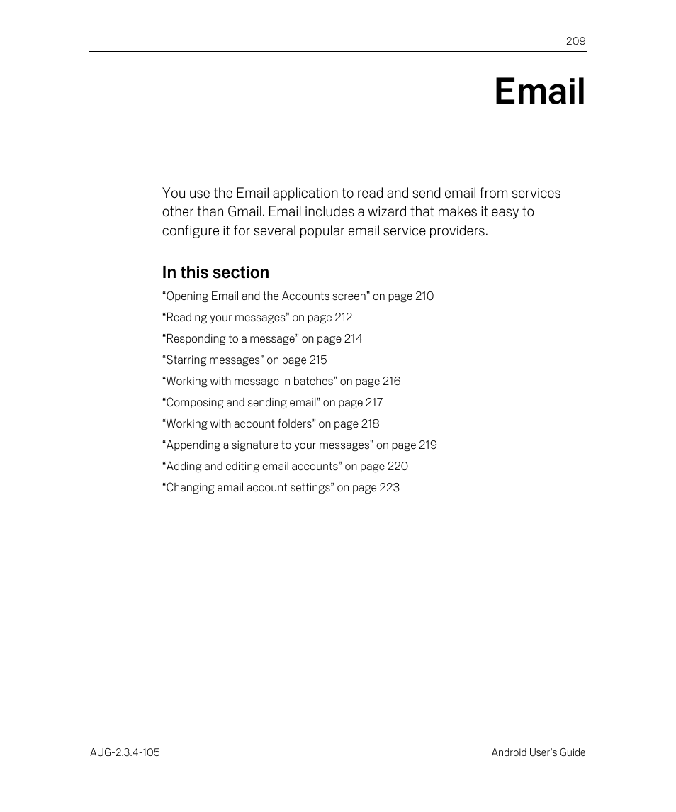 Email, Email 209 | Google ANDROID 2.3.4 User Manual | Page 209 / 384