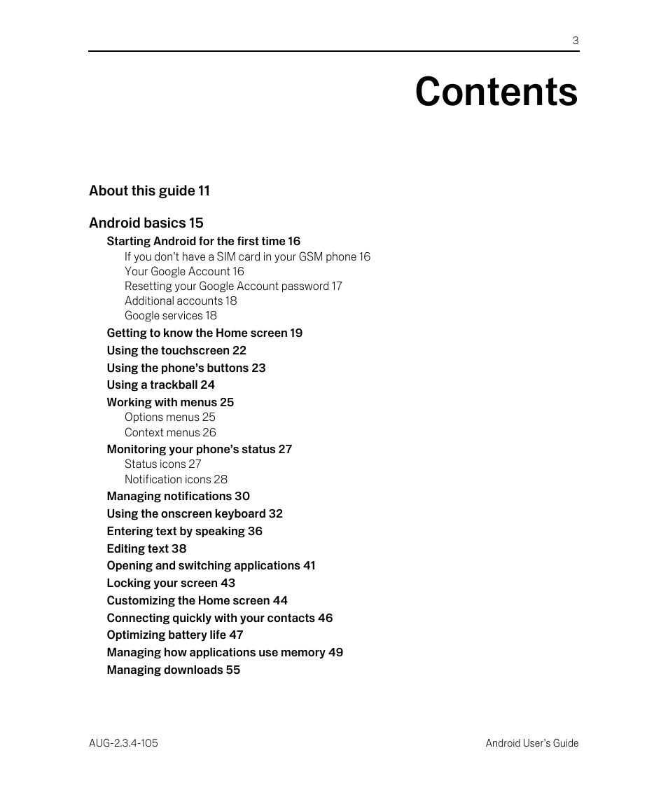 Google ANDROID 2.3.4 User Manual | Page 3 / 384