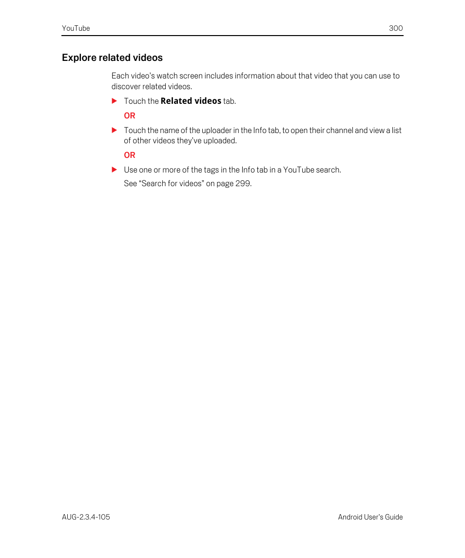 Explore related videos | Google ANDROID 2.3.4 User Manual | Page 300 / 384